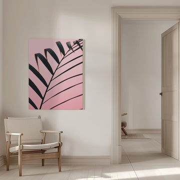 Pink Palm Leaf | Canvas - Room Interior 1