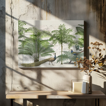 Tropical Map Wildlife | Canvas - Room Interior 2