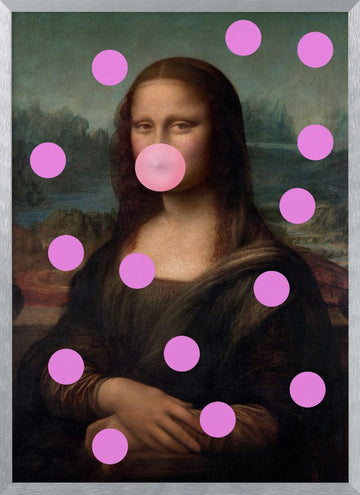 Mona Lisa Bubblegum Pop | Poster - Silver Frame Interior