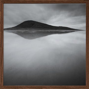 Moody Mountain Reflection | Poster - Walnut Frame Interior