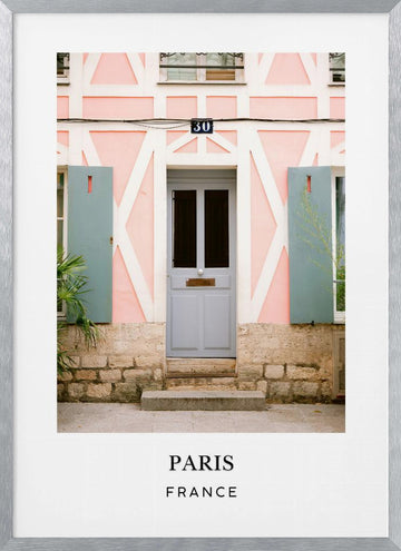 Paris France Travel poster | Poster - Silver Frame Interior