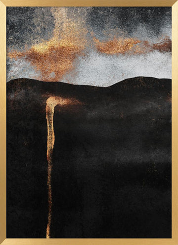 Molten Gold Cascade | Poster - Gold Frame Interior