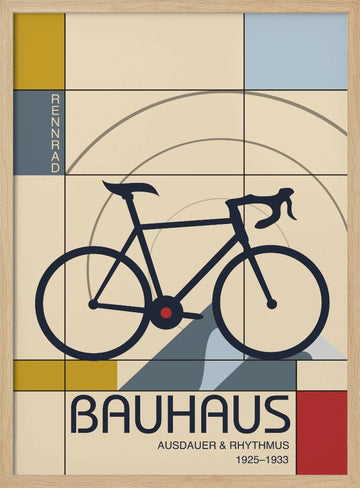 Geometric Racing Bicycle | Poster - Wood Frame Interior