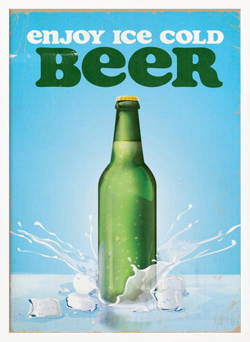 Ice Cold Beer Splash | Poster - White Frame Interior