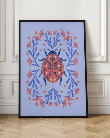 Folk Art Ladybug Wreath | Poster - Room Interior 1