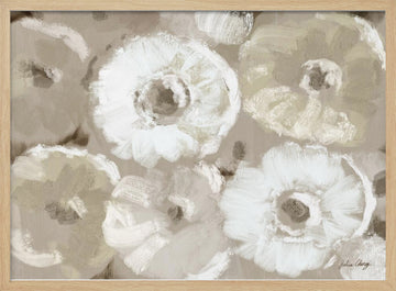 All Over White Flowers | Poster - Wood Frame Interior