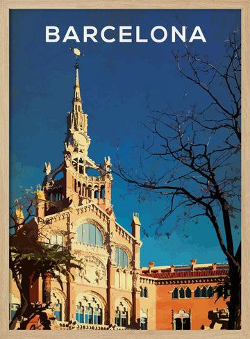 Barcelona Sant Pau Landmark | Poster - Wood Frame Interior