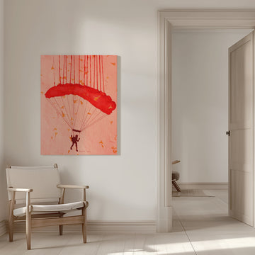 Skydiver Among Petals | Canvas - Room Interior 1