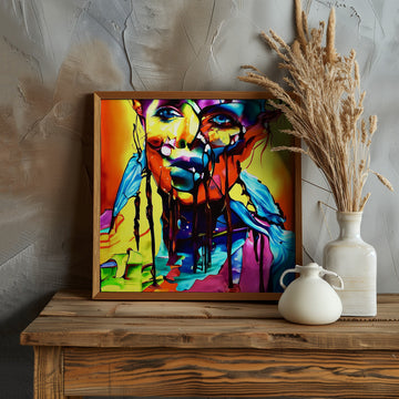 Colorful Drip Portrait | Poster - Room Interior 1