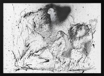 Expressive Human Figures | Poster - Black Metal Frame Interior