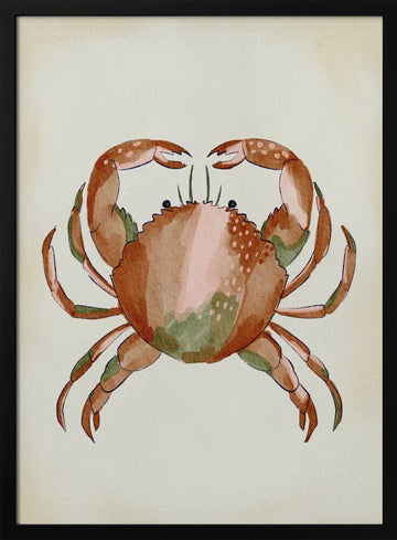 Watercolor Crab | Poster - Black Metal Frame Interior