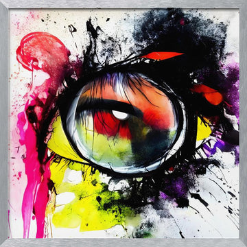 Colorful Abstract Eye | Poster - Silver Frame Interior