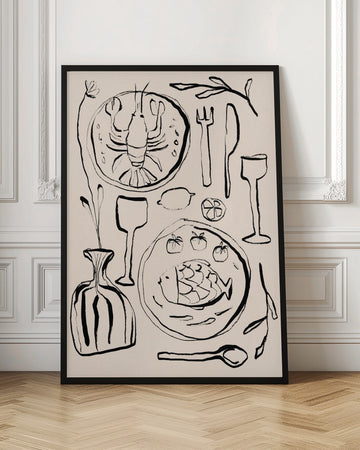 Restaurantstilllife | Poster - Room Interior 1