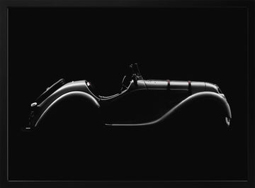 Classic Car Silhouette | Poster - Black Metal Frame Interior