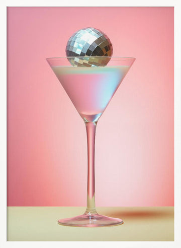 Pink Disco Martini | Poster - White Frame Interior