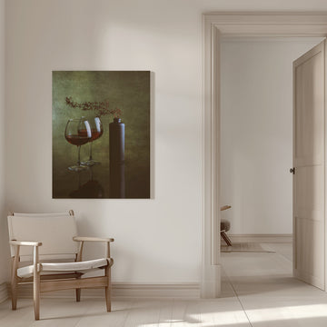 Elegant Wine Still Life | Canvas - Room Interior 1