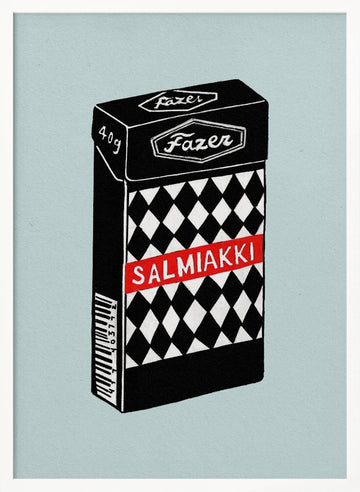 Salmiakki Candy Box | Poster - White Frame Interior