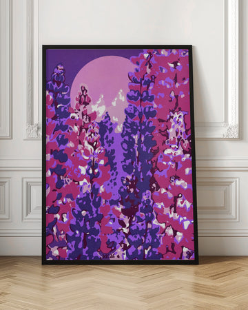 Moonlit Purple Blooms | Poster - Room Interior 1