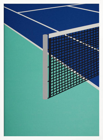 Blue Tennis Court | Poster - White Frame Interior