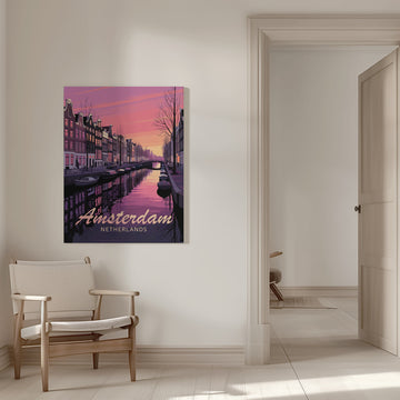 Amsterdam Sunset Canal | Canvas - Room Interior 1