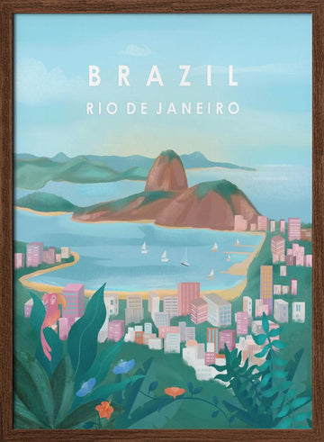 Brazil | Poster - Walnut Frame Interior