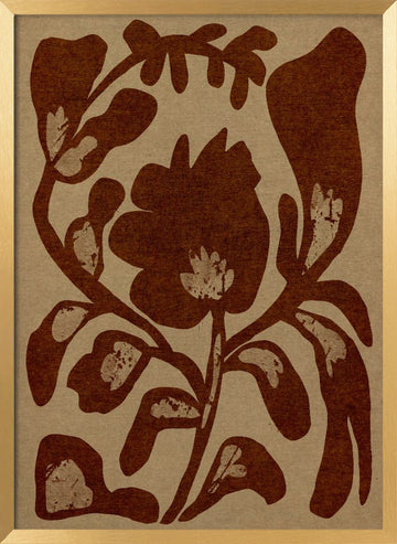 Earthy Floral Motif | Poster - Gold Frame Interior