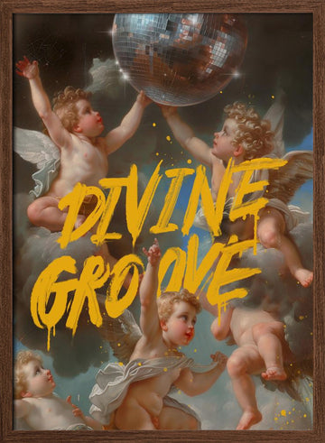 Divine Groove | Poster - Walnut Frame Interior