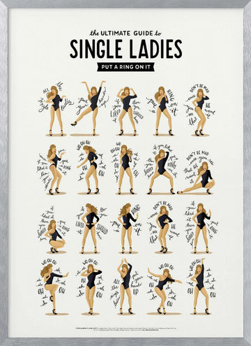 Iconic Dance Poses | Poster - Silver Frame Interior