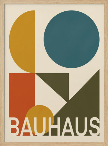 Bauhaus Geometric Shapes | Poster - Wood Frame Interior