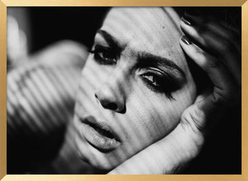 Dramatic Shadowed Gaze | Poster - Gold Frame Interior
