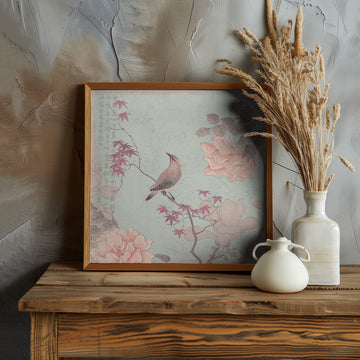 Serene Asian Bird Art | Poster - Room Interior 1