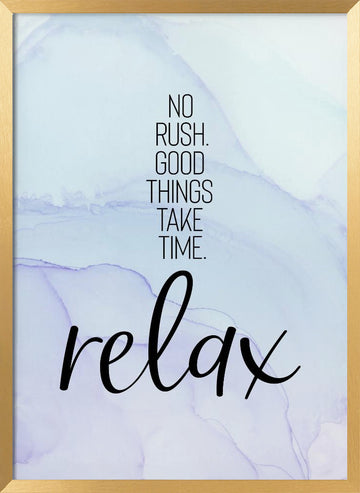 Serene Relaxation Quote | Poster - Gold Frame Interior