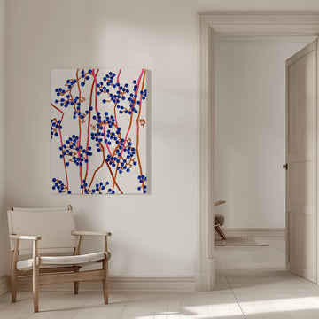 Abstract Blue Berries | Canvas - Room Interior 1