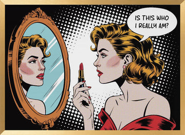 Pop Art Identity Reflection | Poster - Gold Frame Interior