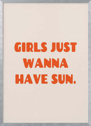 Girls Summer Sun | Poster - Silver Frame Interior