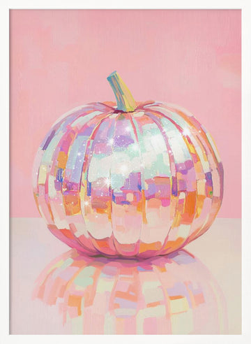 Iridescent Disco Pumpkin | Poster - White Frame Interior