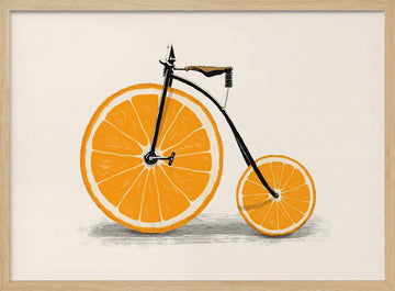 Orange Slice Bicycle | Poster - Wood Frame Interior