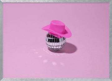Pink Disco Hat | Poster - Silver Frame Interior