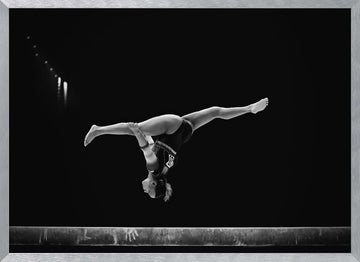 Dynamic Balance Beam Split | Poster - Silver Frame Interior