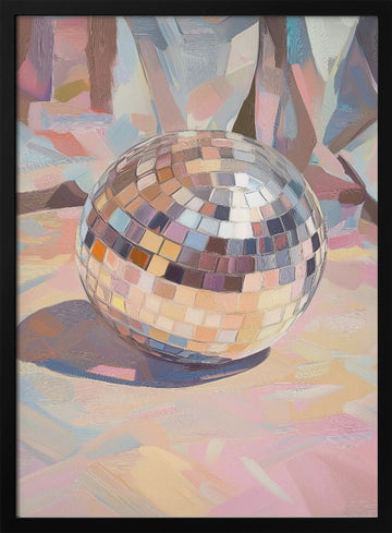 Pastel Disco Ball | Poster - Black Metal Frame Interior