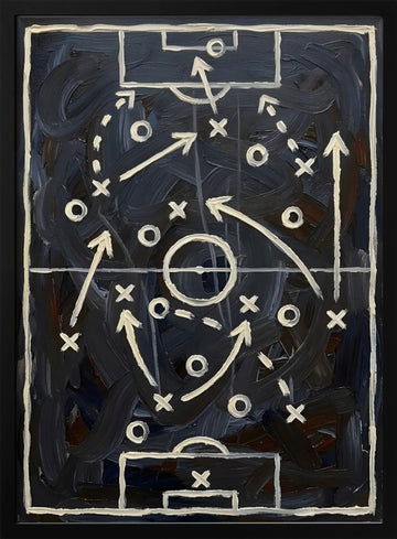 Football Play Diagram | Poster - Black Metal Frame Interior