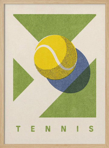 Retro Tennis Game | Poster - Wood Frame Interior
