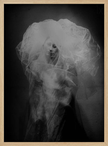 Veiled Ethereal Woman | Poster - Wood Frame Interior