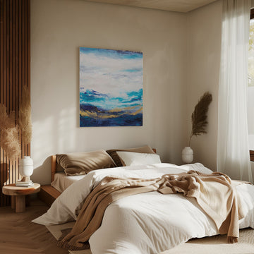 Golden Ocean Abstract | Canvas - Room Interior 2
