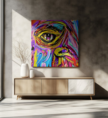 Vibrant Abstract Eye | Canvas - Room Interior 2