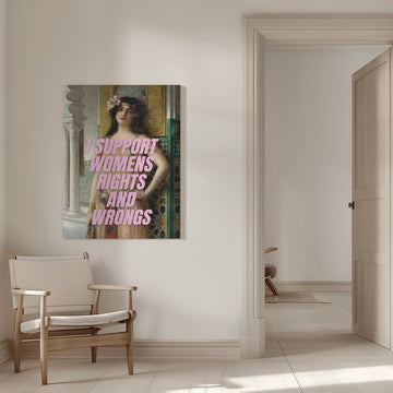 Ornate Woman Feminist Message | Canvas - Room Interior 1