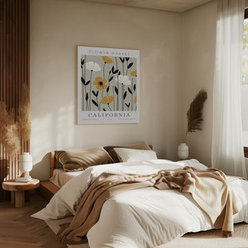 Modern Floral Field | Canvas - Room Interior 2