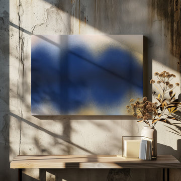 Abstract Blue Gold Hues | Canvas - Room Interior 2