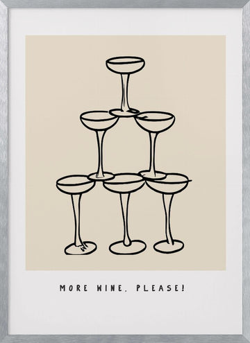 Wine Pyramid Joy | Poster - Silver Frame Interior