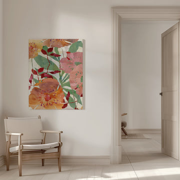 Watercolor Garden Flowers | Canvas - Room Interior 1